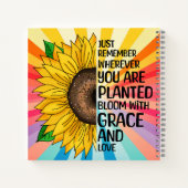 Inspirerend Quote en Hand getrokken Zonnebloem Notitieboek (Achterkant)