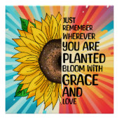 Inspirerend Quote en Hand getrokken Zonnebloem Perfect Poster (Voorkant)