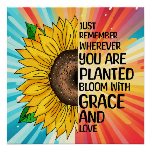 Inspirerend Quote en Hand getrokken Zonnebloem Perfect Poster