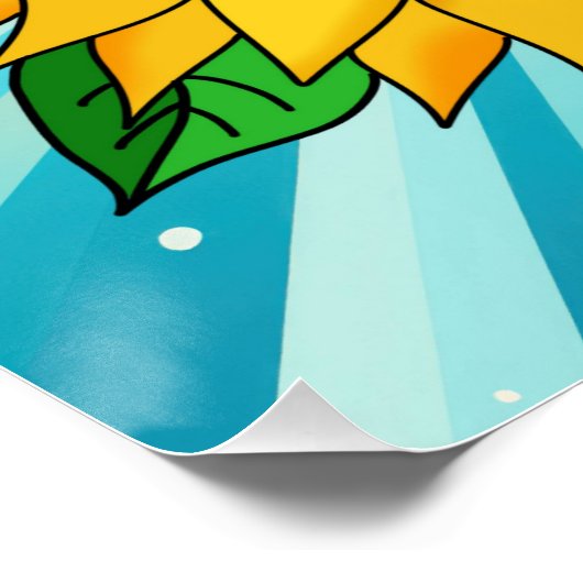 Inspirerend Quote en Hand getrokken Zonnebloem Perfect Poster (Hoek)