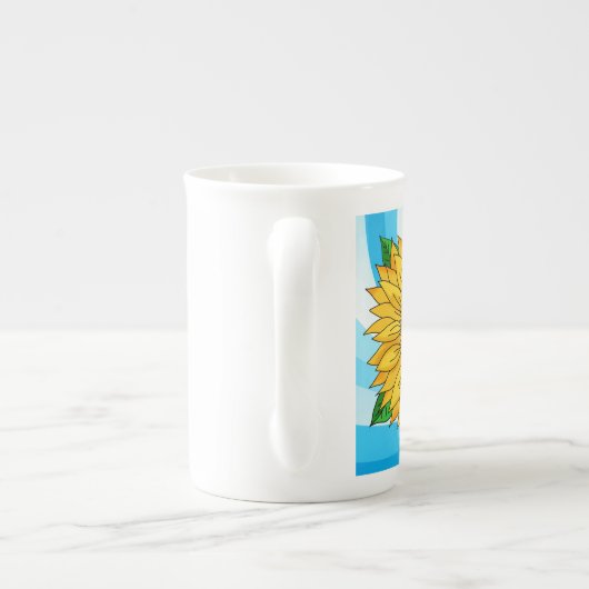 Inspirerend Quote en Hand getrokken Zonnebloem Porselein Kop (Achterkant)