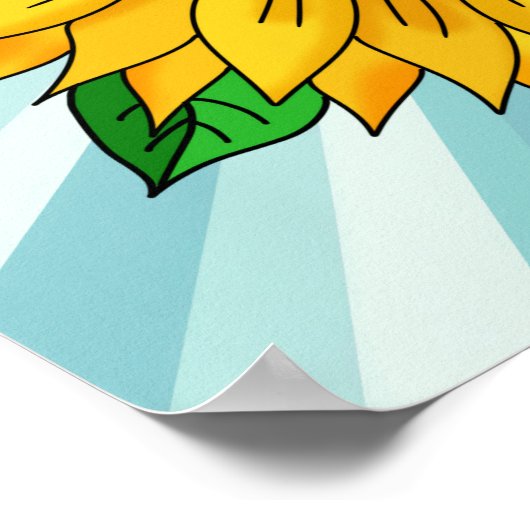 Inspirerend Quote en Hand getrokken Zonnebloem Poster (Hoek)