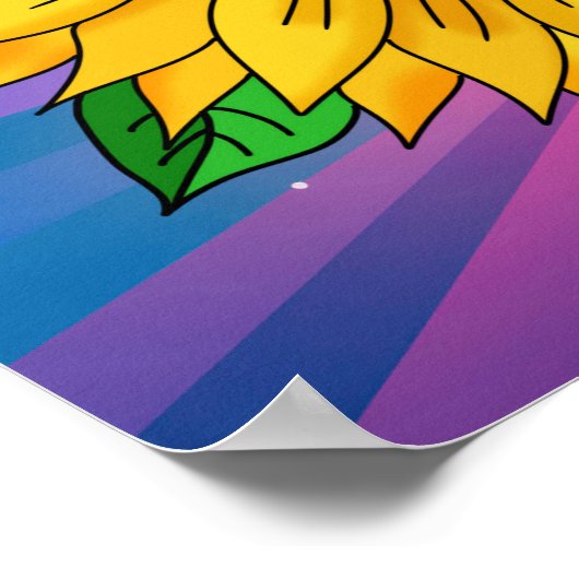 Inspirerend Quote en Hand getrokken Zonnebloem Poster (Hoek)