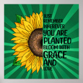 Inspirerend Quote en Hand getrokken Zonnebloem Poster (Voorkant)