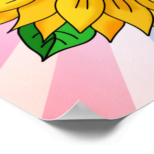 Inspirerend Quote en Hand getrokken Zonnebloem Poster (Hoek)