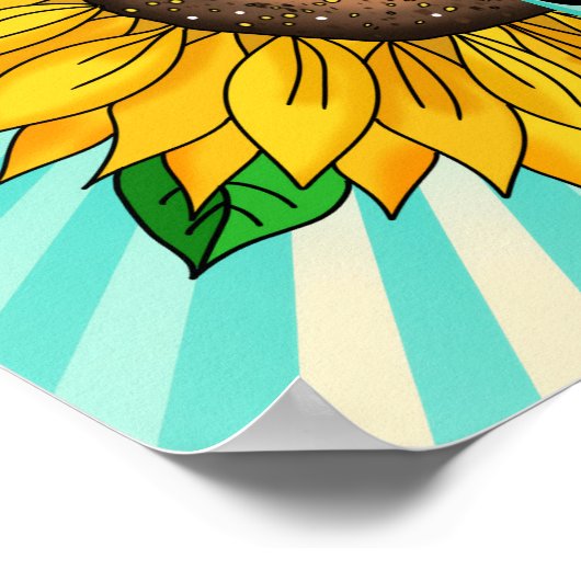 Inspirerend Quote en Hand getrokken Zonnebloem Poster (Hoek)