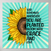 Inspirerend Quote en Hand getrokken Zonnebloem Poster (Voorkant)