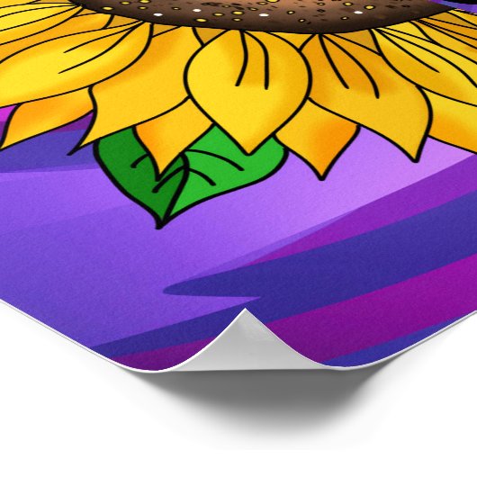 Inspirerend Quote en Hand getrokken Zonnebloem Poster (Hoek)