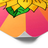 Inspirerend Quote en Hand getrokken Zonnebloem Poster (Hoek)