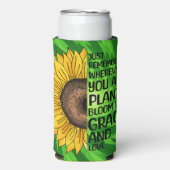 Inspirerend Quote en Hand getrokken Zonnebloem Seltzer Blikjeskoeler (Seltzer Voorkant)