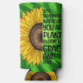 Inspirerend Quote en Hand getrokken Zonnebloem Seltzer Blikjeskoeler (Voorkant)