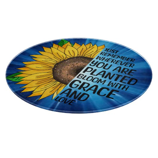 Inspirerend Quote en Hand getrokken Zonnebloem Snijplank (Hoek)