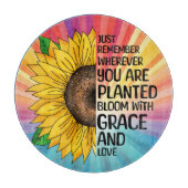 Inspirerend Quote en Hand getrokken Zonnebloem Snijplank (Voorkant)