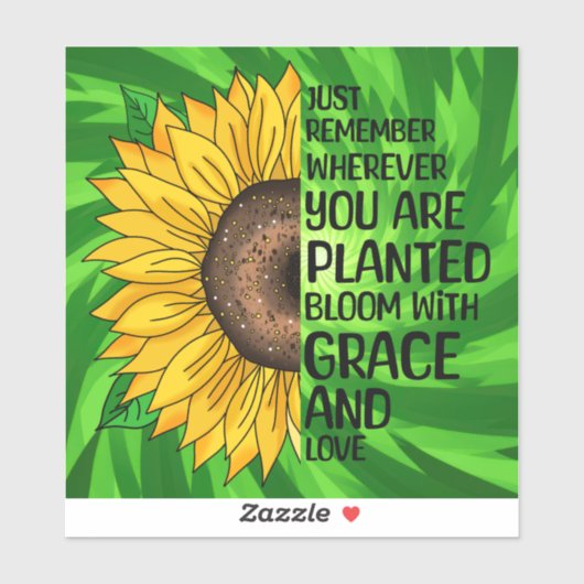 Inspirerend Quote en Hand getrokken Zonnebloem Sticker (Vel)