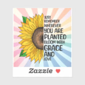 Inspirerend Quote en Hand getrokken Zonnebloem Sticker (Vel)