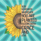 Inspirerend Quote en Hand getrokken Zonnebloem Sticker (Voorkant)
