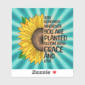 Inspirerend Quote en Hand getrokken Zonnebloem Sticker (Vel)
