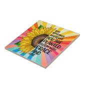 Inspirerend Quote en Hand getrokken Zonnebloem Tegeltje (Zijkant)