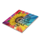 Inspirerend Quote en Hand getrokken Zonnebloem Tegeltje (Zijkant)