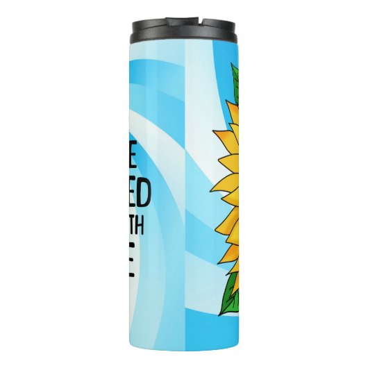 Inspirerend Quote en Hand getrokken Zonnebloem Thermosbeker (Achterkant)