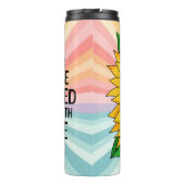 Inspirerend Quote en Hand getrokken Zonnebloem Thermosbeker (Achterkant)