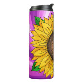 Inspirerend Quote en Hand getrokken Zonnebloem Thermosbeker (Gedraaid links)