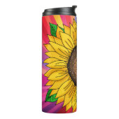 Inspirerend Quote en Hand getrokken Zonnebloem Thermosbeker (Gedraaid links)