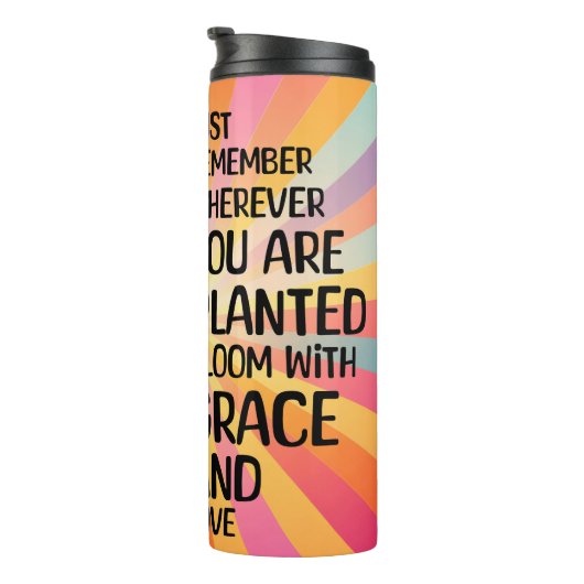 Inspirerend Quote en Hand getrokken Zonnebloem Thermosbeker (Geroteerd rechts)