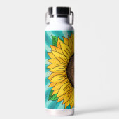 Inspirerend Quote en Hand getrokken Zonnebloem Waterfles (Voorkant)