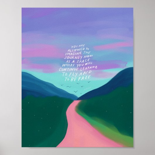Inspirerend quote en kleurrijke natuur kunst poster (Voorkant)