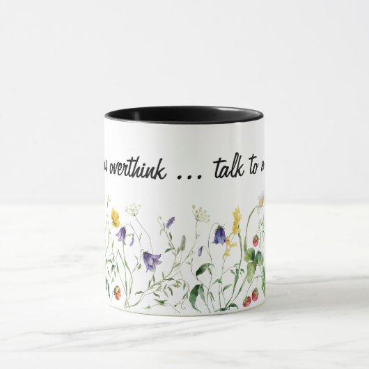 Inspirerend Quote en Wildflowers On White Mok (Midden)