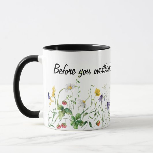 Inspirerend Quote en Wildflowers On White Mok (Links)