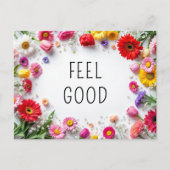 Inspirerend quote Feel Good Kleurrijke Flower Briefkaart (Voorkant)