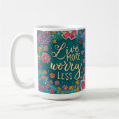 Inspirerend Quote Floral Fun Groen Roze Koffiemok (Links)