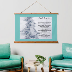 Inspirerend Quote Fresh Tracks Hangend Wandkleed