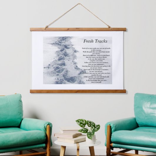 Inspirerend Quote Fresh Tracks Hangend Wandkleed (Woonkamer)