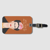 Inspirerend quote Frida Kahlo Illustratie Vrouwen Bagagelabel (Voorkant (horizontaal))