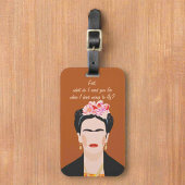 Inspirerend quote Frida Kahlo Illustratie Vrouwen Bagagelabel