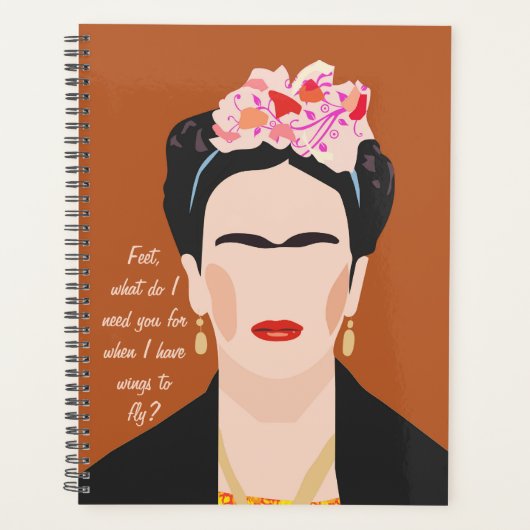 Inspirerend quote Frida Kahlo Illustratie Vrouwen Planner (Voorkant)