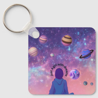 Inspirerend quote, galaxy thema, esthetisch sleutelhanger