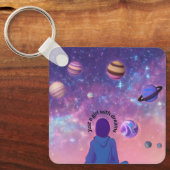 Inspirerend quote, galaxy thema, esthetisch sleutelhanger (Voorkant)