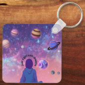 Inspirerend quote, galaxy thema, esthetisch sleutelhanger (Achterkant)