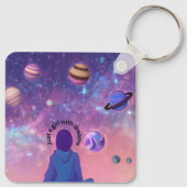 Inspirerend quote, galaxy thema, esthetisch sleutelhanger (Achterkant)