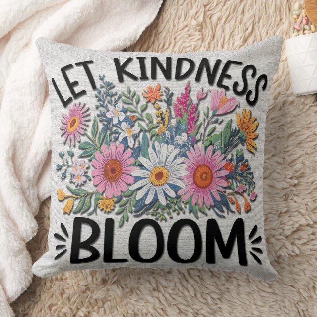 Inspirerend quote/Gezegden/Flowers Kussen (Deken)