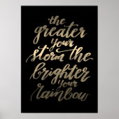 Inspirerend quote Goud en Zwart Poster (Voorkant)