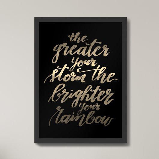 Inspirerend quote Goud en Zwart Poster