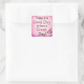 Inspirerend Quote Grote Dag Roze Rose Stickers (Tas)