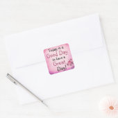 Inspirerend Quote Grote Dag Roze Rose Stickers (Envelop)