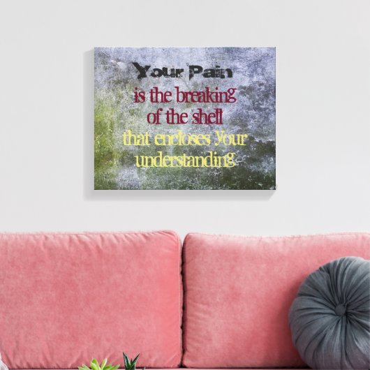 Inspirerend Quote in een mossy stenen wandtextuur Canvas Afdruk (Insitu (Woonkamer))
