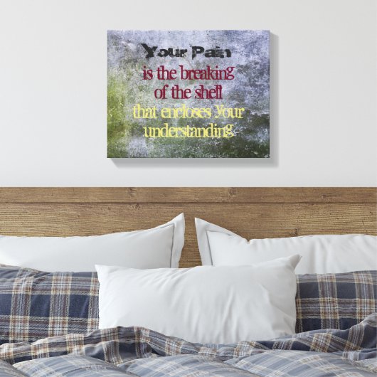 Inspirerend Quote in een mossy stenen wandtextuur Canvas Afdruk (Insitu (Slaapkamer))